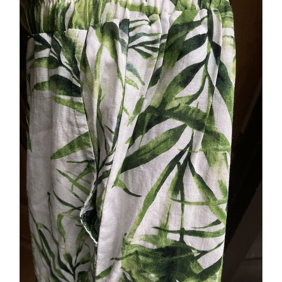 Panama Jack Linen Blend Pants Women’s Size S Wide Leg Tropical Pockets Green - Picture 8 of 10